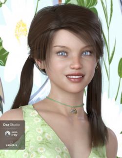 Melody Pigtail Hair for Genesis 3 and 8 Female(s)