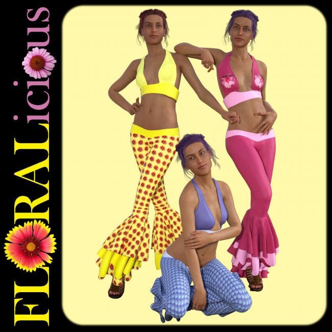 Click here to see preview images for "FLORALicious Styles for Flow dForce Outfit for Genesis 8 Female" FLORALicious Styles for Flow dForce Outfit for Genesis 8 Female