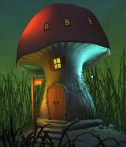 Real mushroom house