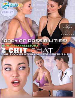 Z Chit Chat Poses and Partials for Genesis 3 and 8