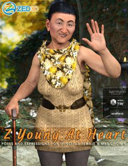 Z Young at Heart- Poses and Expressions for Mrs Chow 8 and Genesis 8 Female