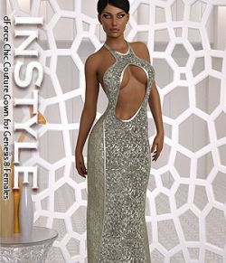 InStyle- dForce Chic Couture Gown for Genesis 8 Females