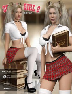 School Girl Costume Set for Genesis 8 Female(s)