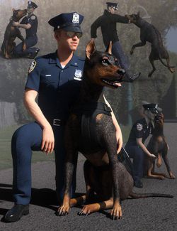 K-9 Unit Poses for Genesis 8 and Daz Dog 8