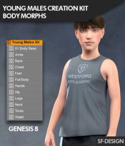 Young Males Creation Kit - Body Morphs Merchant Resource