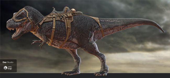 T-Rex full skeleton in dynamic pose. 3D - Stock Illustration [63354199] -  PIXTA