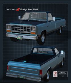 DODGE RAM 1983 EXTENDED LICENSE OBJ and FBX