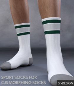 Sport Socks Add On for CJ Morphing Socks for Genesis 8 and 3