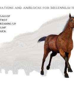 Animations for Millennium Horse - Poser and Daz Studio