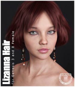 Lizanna Hair for Genesis 3 and 8 Females