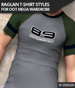 Raglan T-Shirt Styles Add On for OOT Mega Wardrobe for Genesis 8 Males
