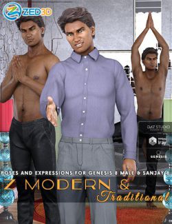 Z Modern and Traditional Poses and Expressions for Genesis 8 Male and Sanjay 8