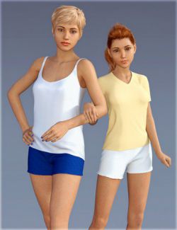 dForce H&C Sleep Shorts Outfits for Genesis 8 Female(s)