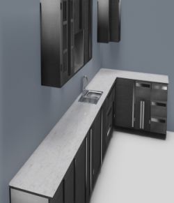 Low Poly Kitchen Grey - Extended License