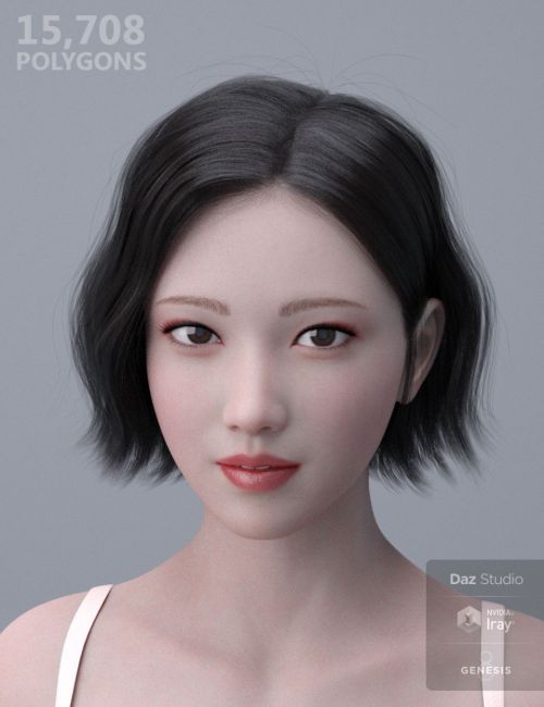 HY Wavy Bob Hair for Genesis 3 and 8 | 3d Models for Daz Studio and Poser