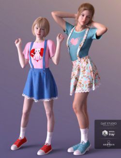 dForce Kawaii Overalls for Genesis 8 Female(s)