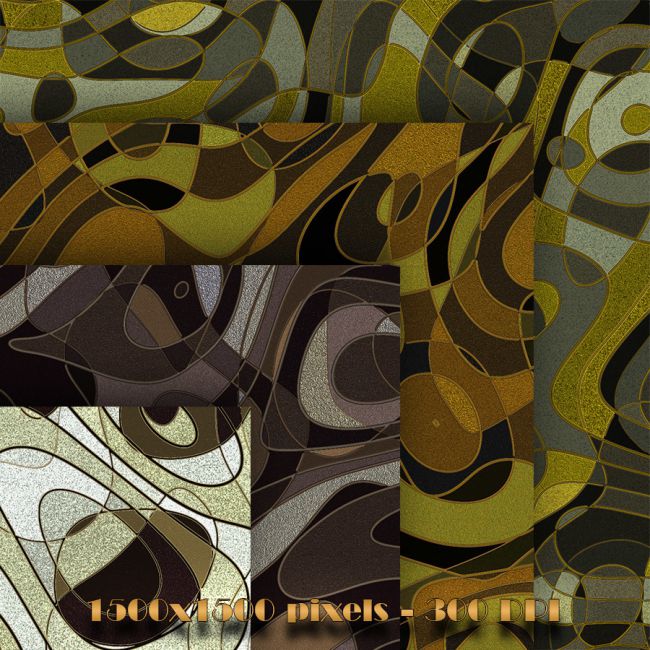 Seamless Decorative Metallic Patterns | 3d Models for Daz Studio and Poser