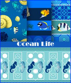 Seamless Ocean Life Patterns