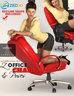 Z Morphing Leather Office Chair & Poses for Genesis 3 and 8