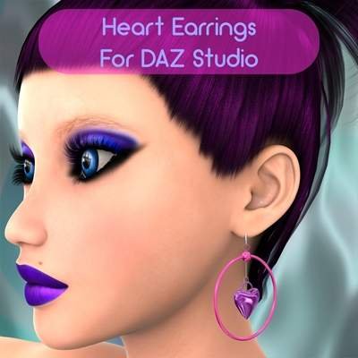 Click here to see preview images for "Heart Earrings for DAZ Studio" Heart Earrings for DAZ Studio