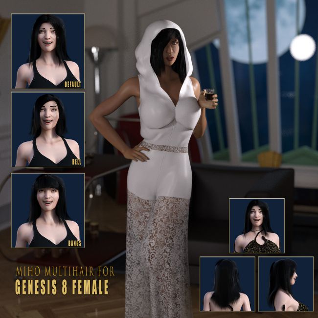 Click here to see preview images for "Miho Multi-Hair for Genesis 8 Female" Miho Multi-Hair for Genesis 8 Female
