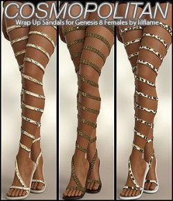 COSMOPOLITAN - Wrap Up Sandals for Genesis 8 Females