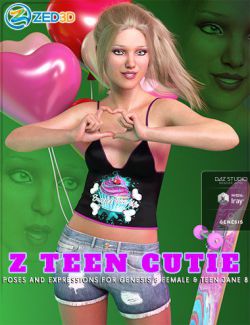 Z Teen Cutie Poses and Expressions for Genesis 8 Female and Teen Jane 8