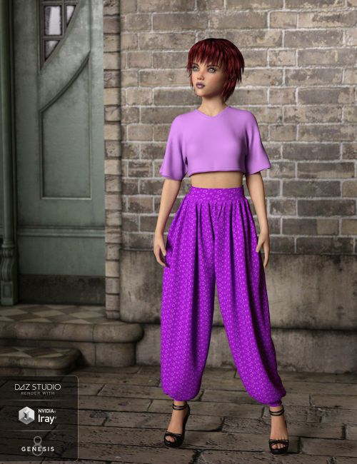 dForce Harem Pants Outfit for Genesis 8 Female(s)