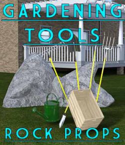 Gardening Tools & Rocks- Props