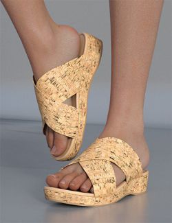 Cork Sandals for Genesis 8 Female(s)