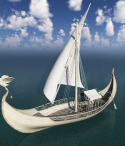 Elven Small Sail Boat for Poser