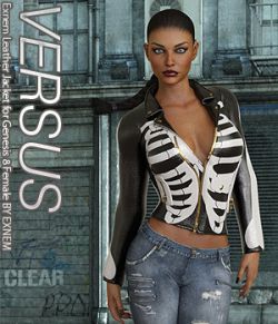 VERSUS- Exnem Leather Jacket for Genesis 8 Female