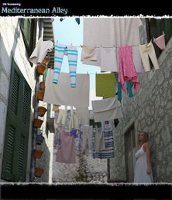 3D Scenery: Mediterranean Alley