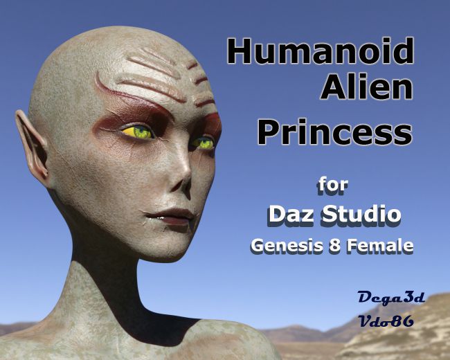 Humanoid Alien Princess | 3d Models for Daz Studio and Poser