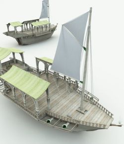 Elven Wizard Ship for Shade3D