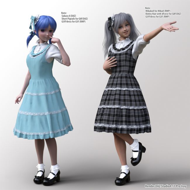 dForce G8FT Dress for G8F | 3d Models for Daz Studio and Poser