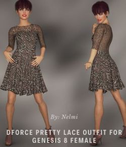 NELMI- Dforce Pretty Lace Outfit Genesis 8 Female