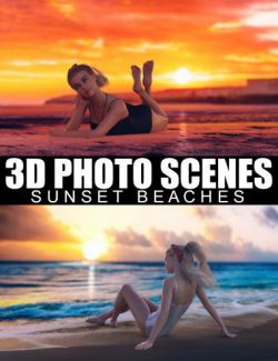 3D Photo Scenes- Sunset Beaches