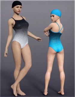 H&C One Piece Training Swimsuit for Genesis 8 Female(s)