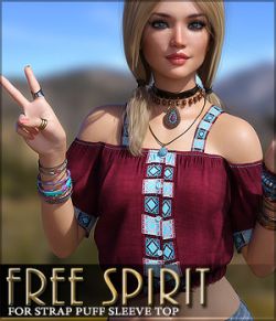 Free Spirit for Strap Puff Sleeve Top