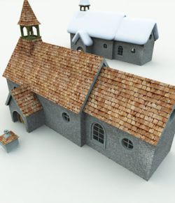 Halfling Village Church for Blender