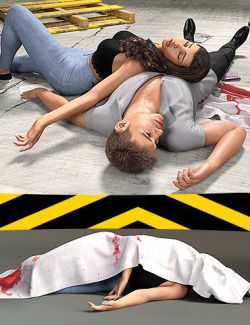 Z Crime Scene Bloody Sheet and Poses for Genesis 3 and 8