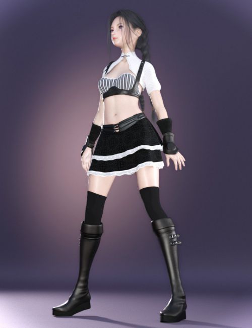 dForce Doll Fighter Outfit for Genesis 8 Female(s)