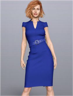 dForce H&C Belted Office Dress Outfit for Genesis 8 Female(s)
