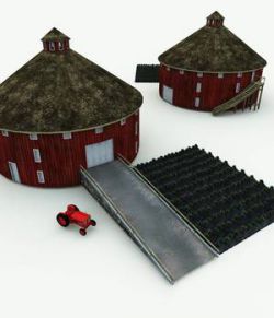 Round Barn and Antique Tractor for Shade