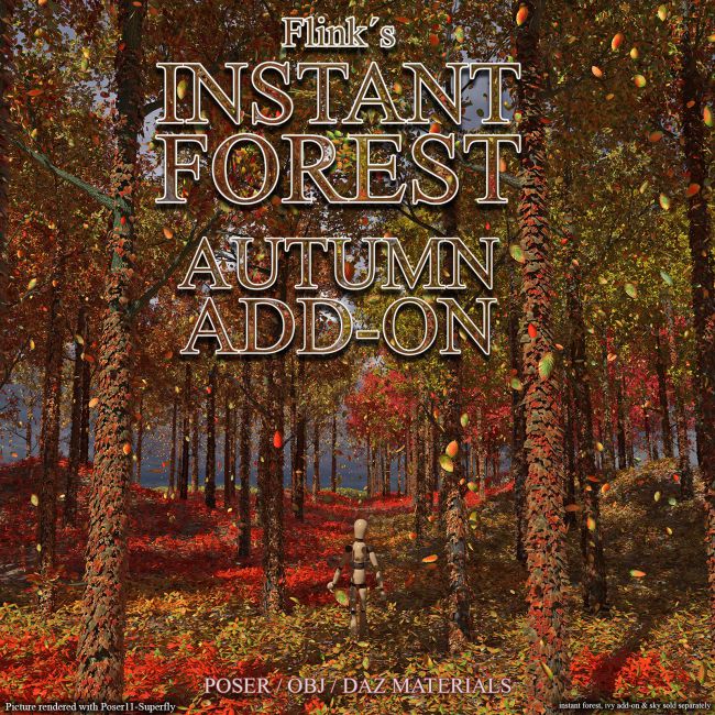 Flinks Instant Forest - Autumn Add-on | 3d Models for Daz Studio and Poser