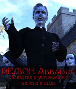 Demon Abbadon Character & Universal Kit for Genesis 8 Male