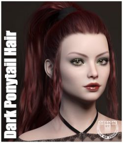 Dark Ponytail Hair for Genesis 3 and 8 Female