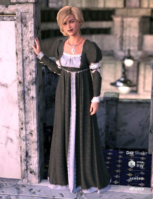 Renaissance Dress: Milady | 3d Models for Daz Studio and Poser