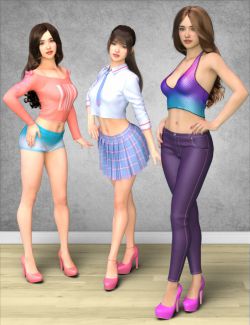 dForce K-Pop Girls 2 Outfits Textures